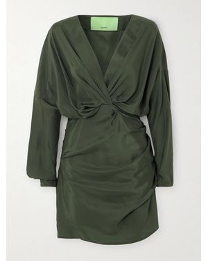 GAUGE81 Asuka Silk-Satin Mini Dress - Green