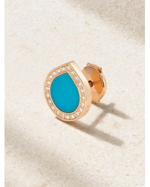 Repossi Antifer 18-Karat Rose, And Diamond Single Earring - Blue