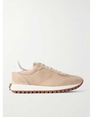 Gianvito Rossi Gravel Suede, Leather And Shell Trainers - Natural