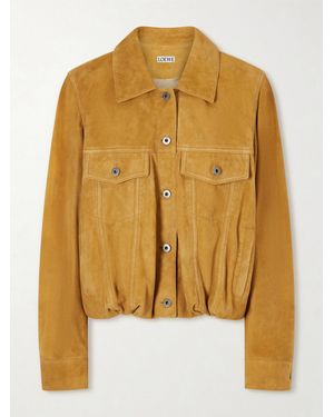 Loewe Gathered Suede Jacket - Yellow