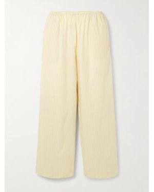 Deiji Studios Ease Striped Organic Cotton-Poplin Pyjama Trousers - Natural