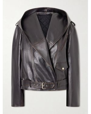 Alaïa Bikerjacke Aus Leder Mit Gürtel - Schwarz