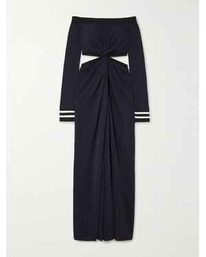 JW Anderson Off-The-Shoulder Twist-Front Cutout Jersey Maxi Dress - Black