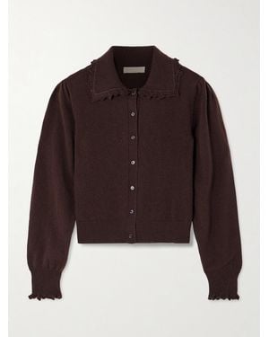 Ulla Johnson Kalila Ruffled Cashmere Cardigan - Brown