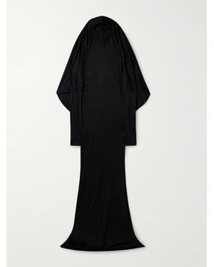 Salon 1884 Dominique Silk-Satin Jersey Halterneck Gown - Black
