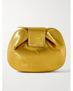 Gabriela Hearst Soft Demi Lamé Clutch - Yellow