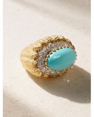 David Webb Mount Olympus 18-Karat, Platinum, And Diamond Ring - Blue
