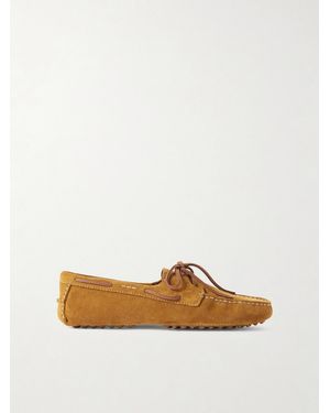 Polo Ralph Lauren Leather-Trimmed Suede Loafers - Green