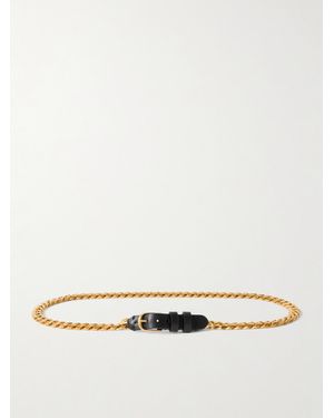 Nili Lotan Nicolette Leather-Trimmed-Tone Belt - Natural