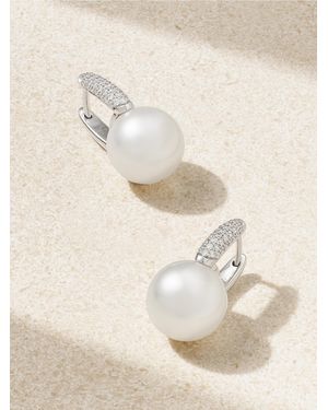 Mikimoto 18-Karat, Pearl And Diamond Earrings - Natural