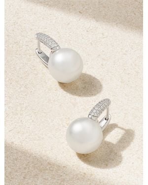 Mikimoto 18-Karat, Pearl And Diamond Earrings - Natural