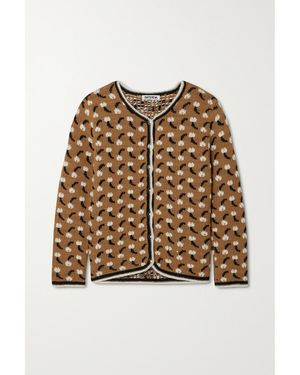 BATSHEVA Tulip Intarsia Alpaca Cardigan - Natural