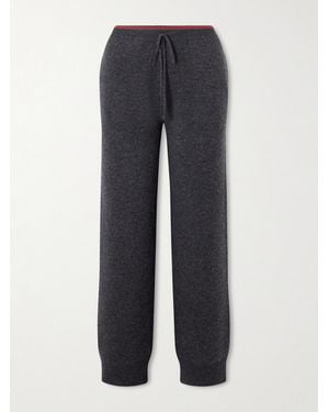 Gucci Striped Wool-Blend Straight-Leg Track Pants - Blue