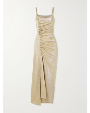 Rabanne Embellished Glittered Stretch-Crepe Maxi Dress - Natural