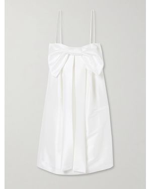 BERNADETTE Estee Bow-Detailed Taffeta Mini Dress - White