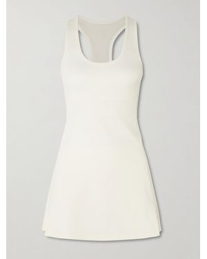 Tory Sport Mesh-Trimmed Stretch-Jersey Mini Dress - Natural
