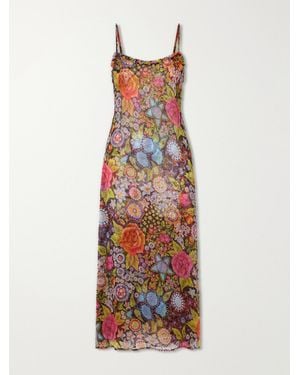 Alix Of Bohemia Athens Bloom Mirage Floral-Print Crepon Midi Dress - White