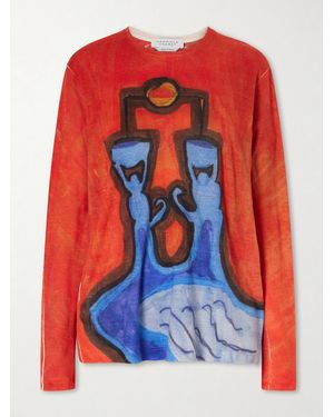 Gabriela Hearst Isaro Printed Cashmere Sweatshirt - Red