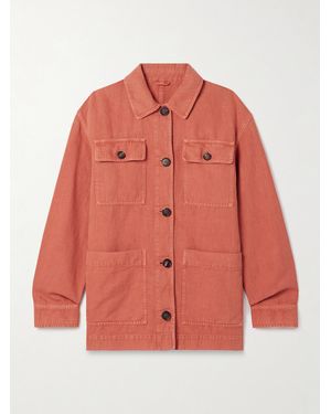 Brunello Cucinelli Cotton And Linen-Blend Twill Jacket - Red