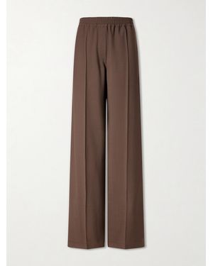 Brunello Cucinelli Wool-Blend Wide-Leg Trousers - Brown