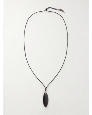 Jennifer Fisher Dagger-Plated, Quartz And Leather Necklace - Black