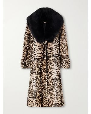 Nour Hammour Nina Tiger-Print Shearling Coat - Multicolor