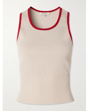 JW Anderson Two-Tone Cotton-Blend Jersey Tank - Natural