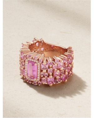 Suzanne Kalan 18-Karat Rose, Sapphire And Diamond Ring - Pink
