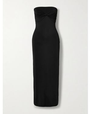 TOVE Cate Trägerloses Midikleid Aus Stretch-Jersey Mit Twist-Detail - Schwarz