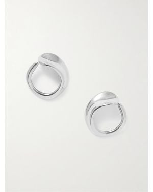 AGMES Marta Recycled Sterling Hoop Earrings - Mettallic