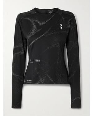 On Shoes Printed Recycled-Jersey Top - Black