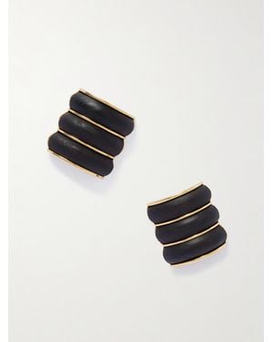 Alaïa Bumper Goldfarbene Ohrclips Mit Holz - Schwarz