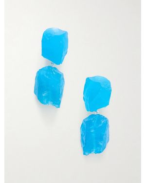 Completedworks Plated And Resin Drop Earrings - Blue