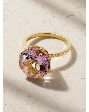 Ileana Makri Solitaire Crown 18-Karat, Amethyst And Diamond Ring - Natural