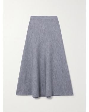 Gabriela Hearst Freddie Wool, Cashmere And Silk-Blend Midi Skirt - Grey