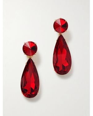 Carolina Herrera Tone Crystal Earrings - Red