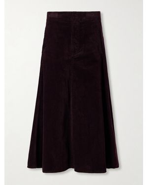 Polo Ralph Lauren Cotton-Corduroy Midi Skirt - Black