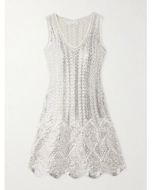 Rabanne Metallic Cotton-Blend Mini Dress - White