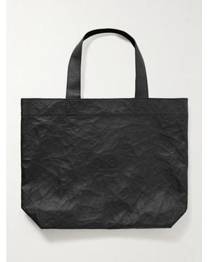 adidas Originals Y-3 Debossed Crinkled-Leather Tote - Black