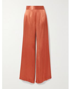 Galvan London Lido Satin Wide-Leg Trousers - Orange
