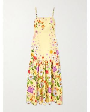 Borgo De Nor Cordiela Floral-Print Cotton Maxi Dress - Metallic