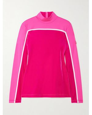 Bogner Haut À Col Montant En Velours Stretch Et En Tissu Technique Milu - Rose