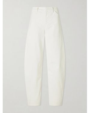 Nili Lotan Tribeca Cotton-Blend Tapered Trousers - White