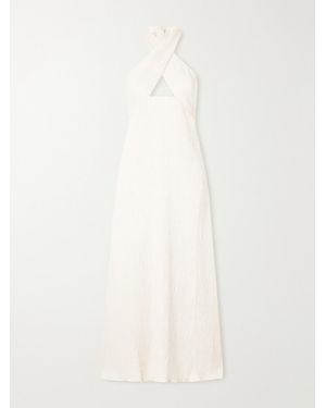 Johanna Ortiz Light Heart Gauze Halterneck Maxi Dress - White
