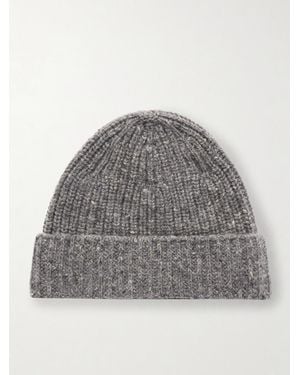 AURALEE Ribbed Cashmere Beanie - Grey