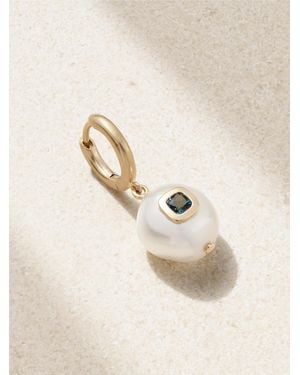 Pascale Monvoisin Eddie Einzelne Creole Aus 9 Karat Mit Perle Und Topas - Natur