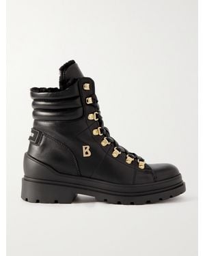 Bogner St. Moritz 9 Shearling-Lined Leather Ankle Boots - Black