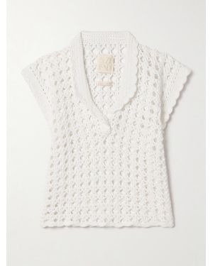 Suzie Kondi Iris Crocheted Cotton Top - White