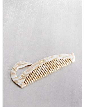 Gohar World Swan Marbled Acetate Hair Comb - Metallic