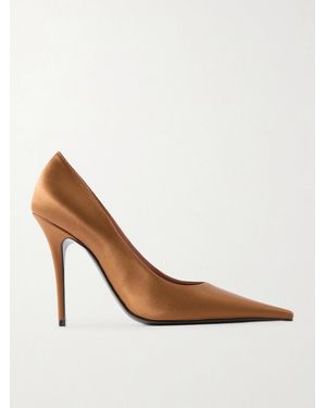 AMINA MUADDI Barbara Satin Court Shoes - White